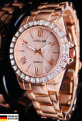 Excellanc Damen Armband Uhr Rosé Farben Damenuhr Strass 12 Stunden Anzeige0
