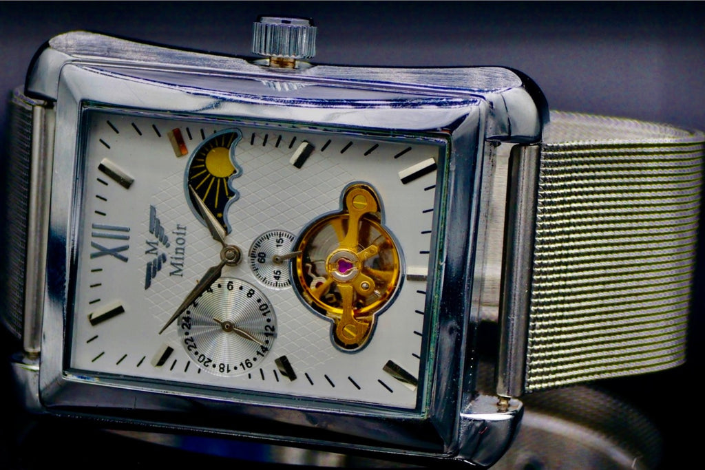 Edle Männer Herren Uhr Automatikuhr Armbanduhr Minoir Herrenuhr Silberfarben1