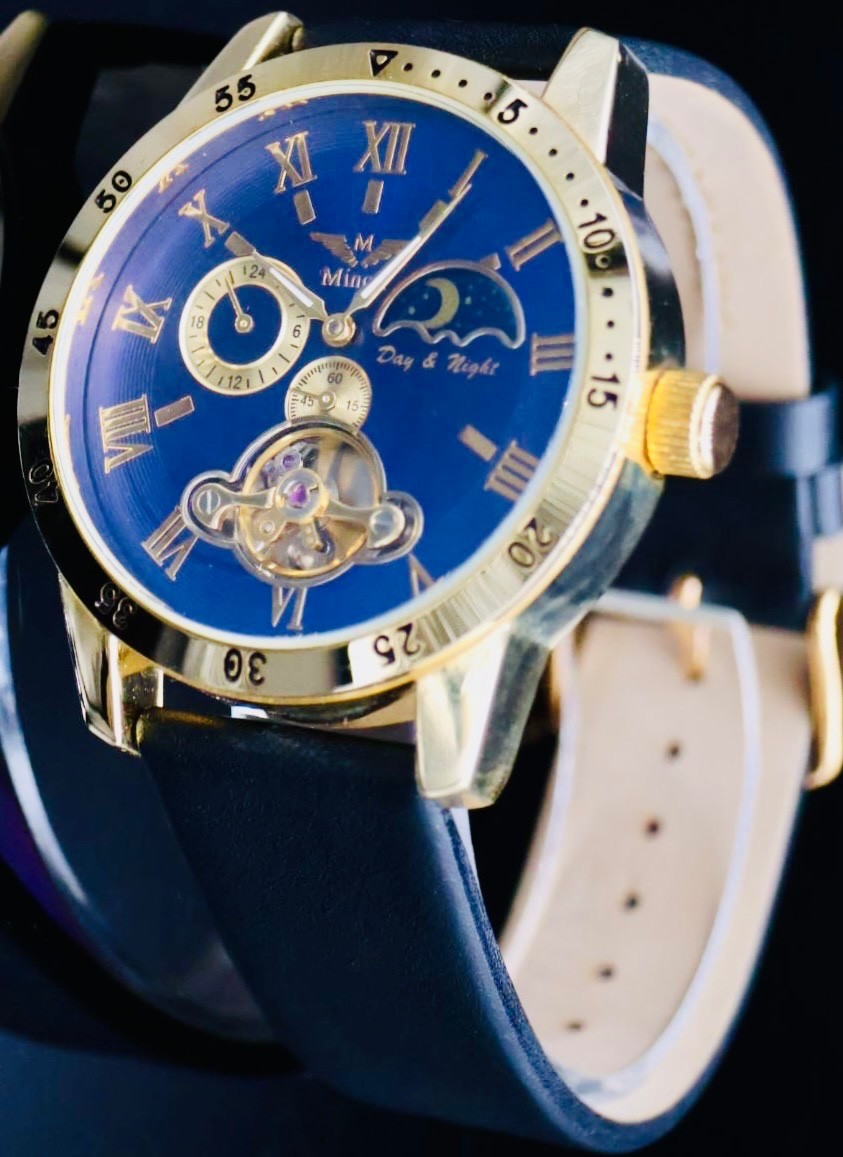 Edle Minoir Avignon Herren Uhr Automatikuhr Armbanduhr Herrenuhr mit Lederband1