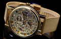 Winner Herren Uhr Handaufzug Mechanisch Gold Farben mit goldenem Mesh Band NEU0