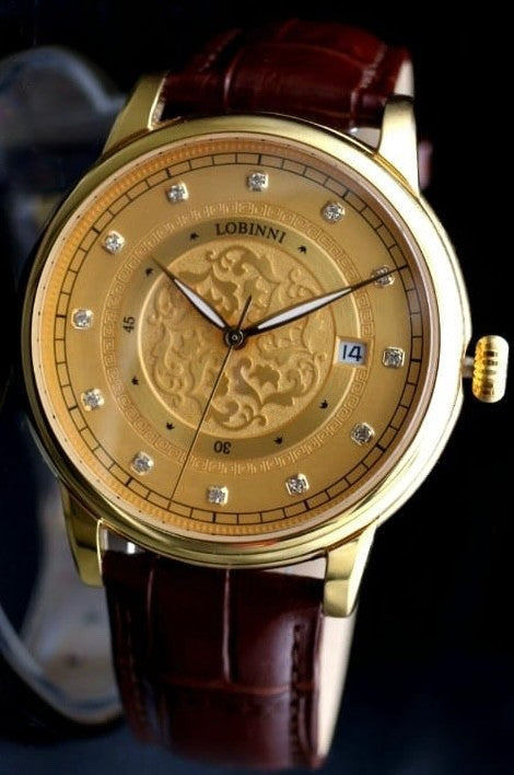 Lobinni Herren Männer Automatik Uhr Automatik Watch  Datumsanzeige NEU0