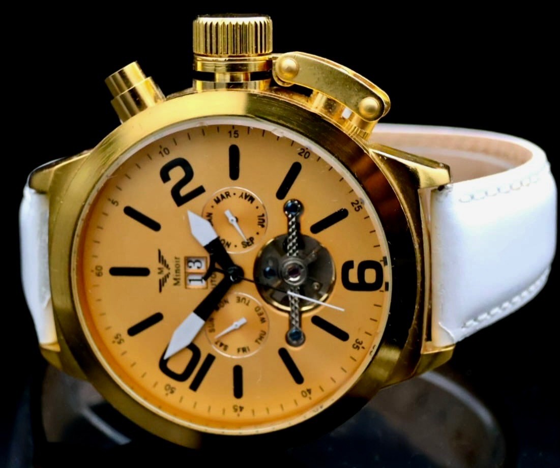 Edle XXL Herren Männer Uhr Automatikuhr Armbanduhr Minoir Herrenuhr B-WARE * 750
