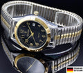 Classique Herren Uhr Armband Schwarz Bicolor Edelstahl Zugarmband Datumsanzeige0