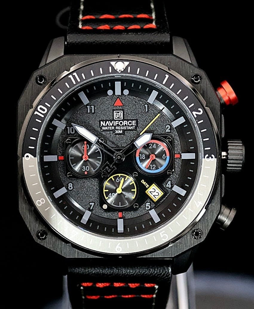 Edle XL Naviforce Herren Männer Armband Uhr Chronograph Stoppuhr Datum NEU0