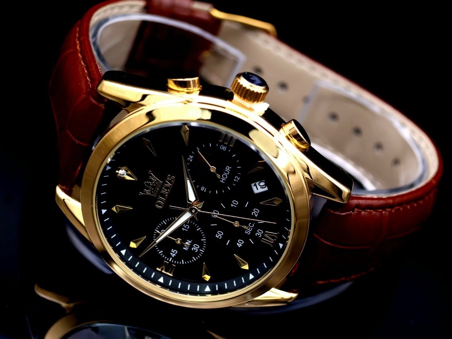 Edle Herren Männer Armband Uhr Chronograph Stoppuhr Datum NEU * 291