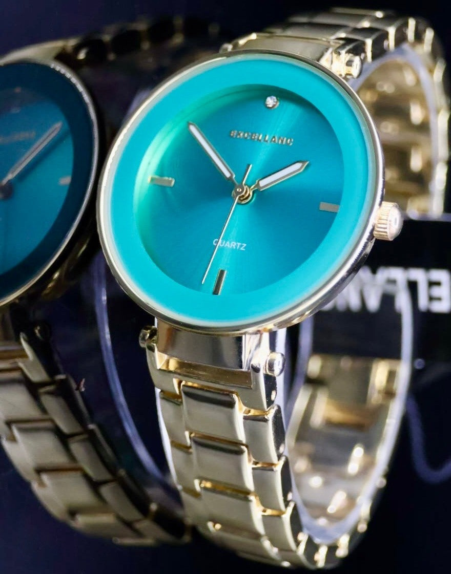 Excellanc Damen Armband Uhr Gold Farben Damenuhr Elegant1