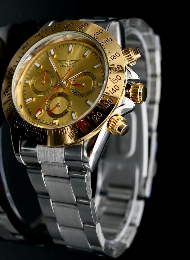 Mega edle JARAGAR Herren Männer Automatikuhr Herrenuhr Gold Silber Farben NEU *0