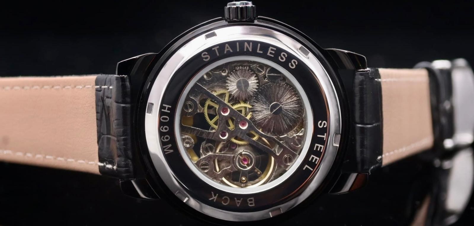 FORSINING - MECHANISCH - HANDAUFZUG - HERREN - UHR - SKELETTUHR - LEDER - 42MM -2