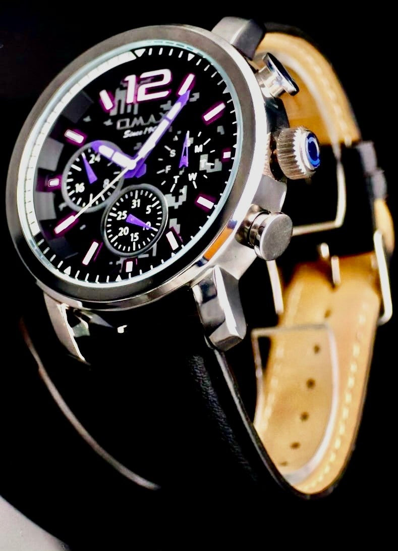 Omax Herren Armband Uhr Schwarz Kalenderanzeige Tag Datum 24 Stundenanzeige NEU*1