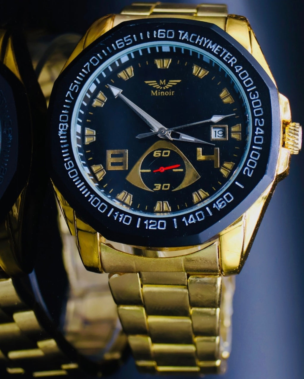 Edle Herren Uhr Automatikuhr Armbanduhr Minoir Herrenuhr mit Datumsanzeige #0