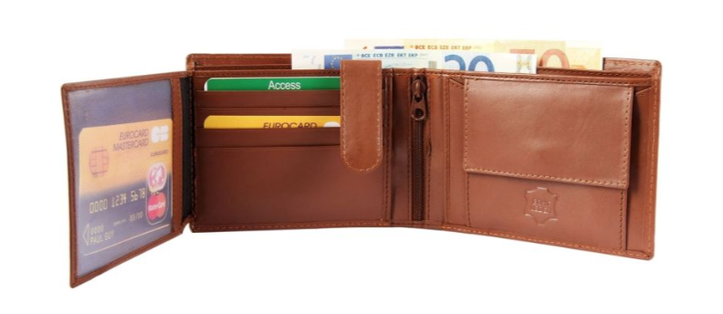 Akzent Basic Leder Portmonee Geldbörse Echtleder Geldbeutel  Braun Portemonnaie2