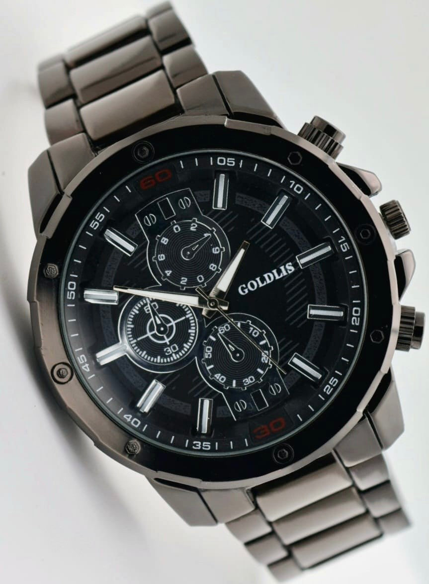 GOLDLIS - HERREN - UHR - ANALOG - CHRONO LOOK - SILBER - SPORT DESIGN - 50MM0