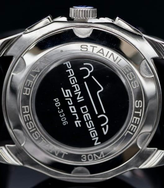 Sportliche PAGANI Herren Männer Armband Uhr Multifuktion Schwarz Rot Farben3