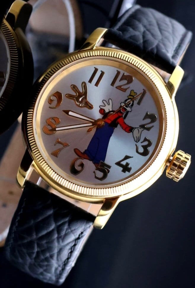 Disney Goofy Automatik Uhr Limitierte Edition Sammlerstück Retro VINTAGE Datum 0