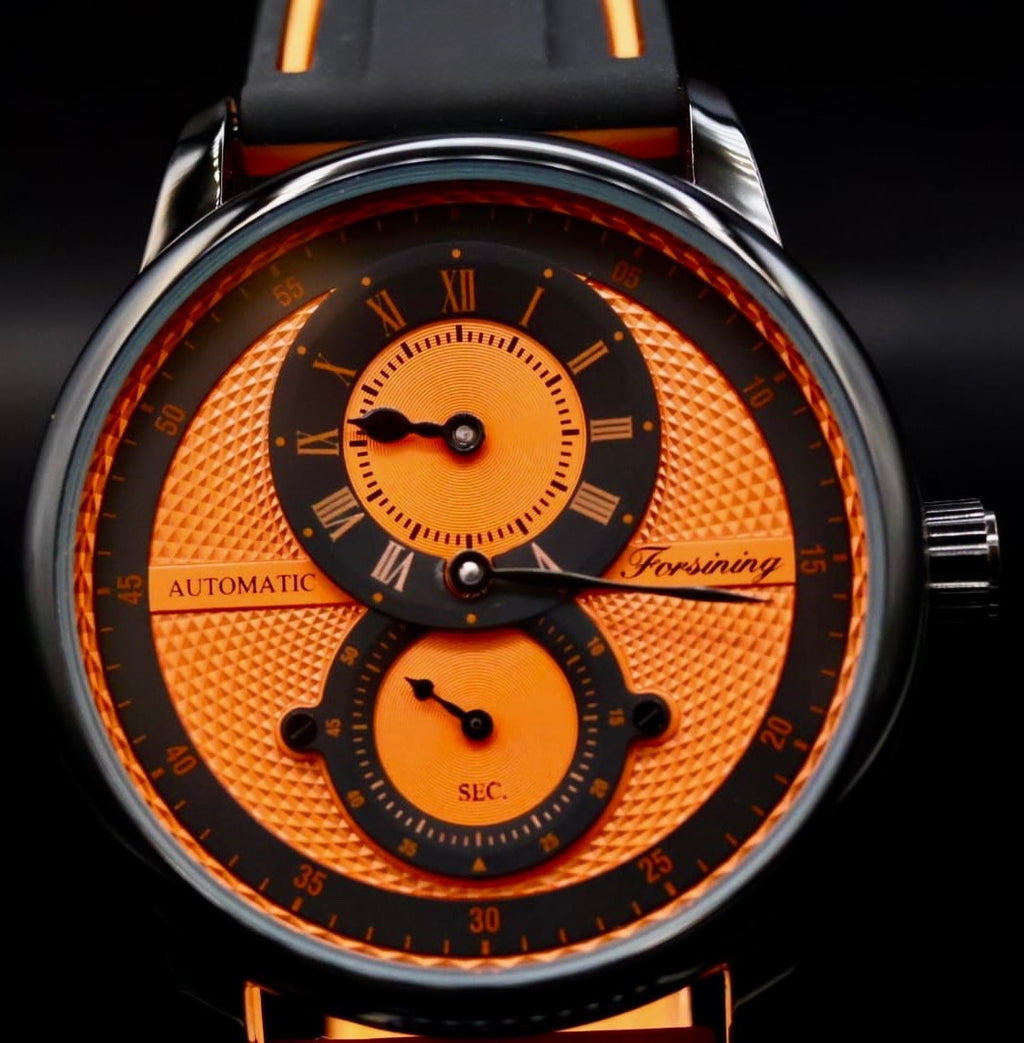 FORSINING Herren Automatik Uhr Herrenuhr Orange Schwarz sportliches Design TOP1