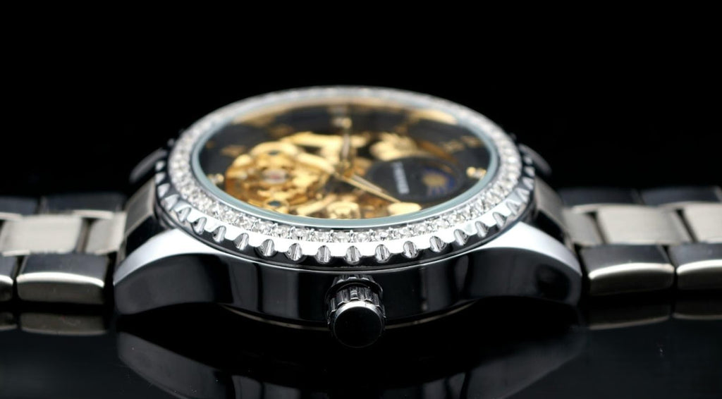 T-Winner Herren Automatikuhr Mechanisch Skelett Uhr Gold Silber Farben Luxus4