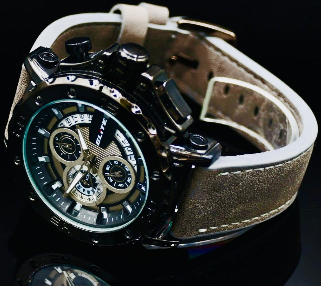 Elite Herren Armband Uhr Chronograph Datum  im Flieger-Design NEU*1