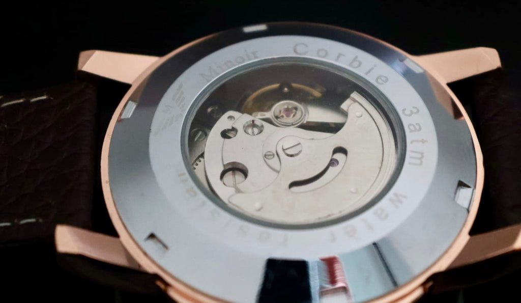 Herren Minoir Cobie Uhr Automatik Armbanduhr Herrenuhr mit braunem Lederband2