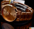 Schicke Q&Q Damen Herren Unisex Armband Uhr Roségold Farben Mineralglas Rosé0