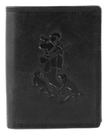 Akzent Basic Leder Geldbörse RFID Schutz Portemonnaie Schwarz Jäger Motiv 10