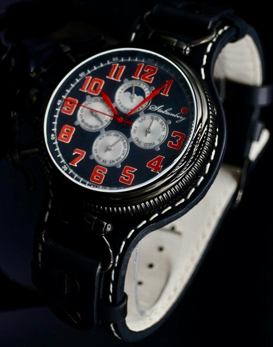 Stolzenberg Automatik Herren Männer Armband Uhr Vollkalender 24 Stundenanzeige2