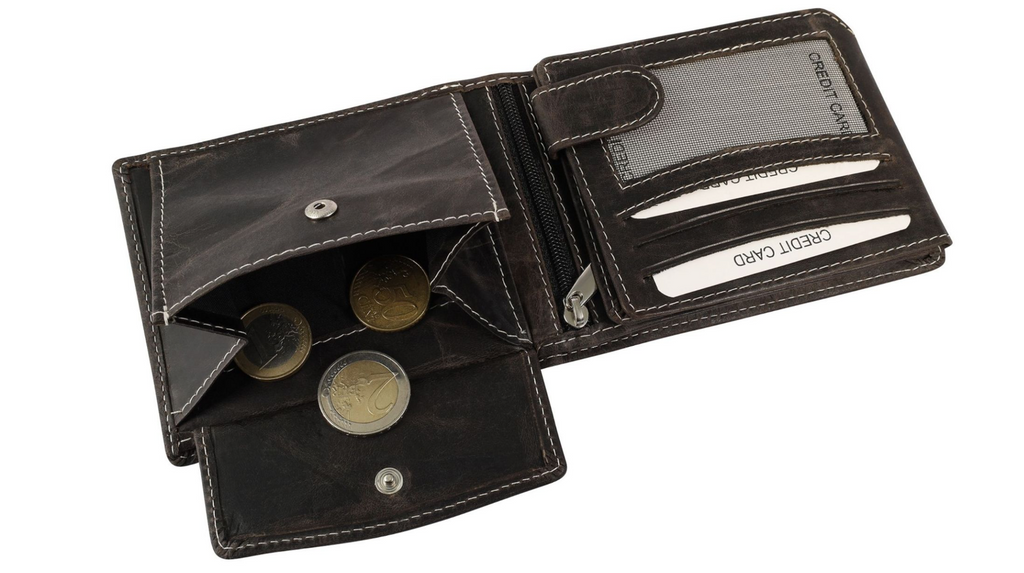 Akzent Unisex Synthetikleder Geldbörse Portemonnaie Geldbeutel dunkelbraun NEU3