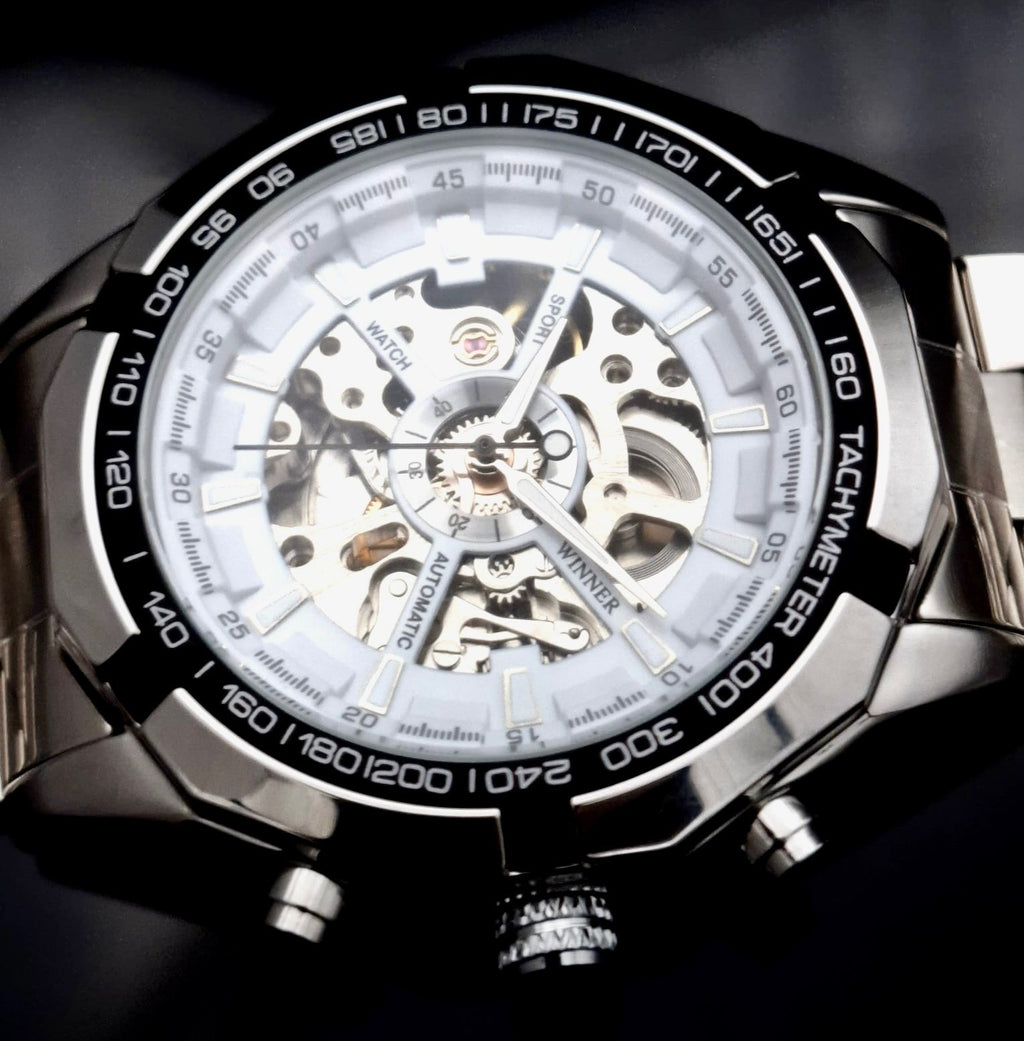 WINNER - HERREN - AUTOMATIK - WATCH - SPORT - EDELSTAHL - SILBER - 48MM1