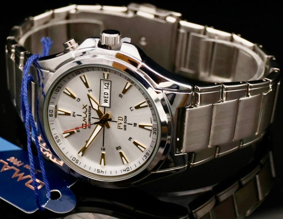 Mega Edle Omax Sapphire ILLUMINATOR   Herren Armband Uhr IP Veredelt Neu + Box *2