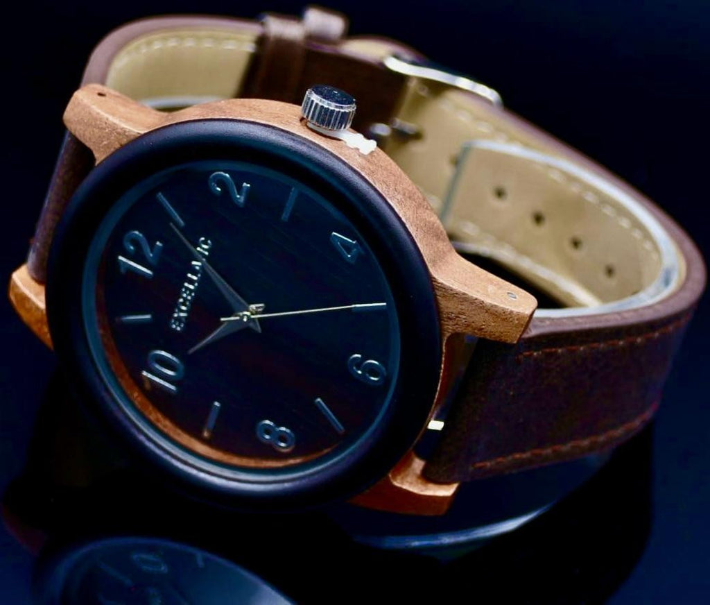 Excellanc Unisex Holz Armband Uhr Braun Farben Herrenuhr Damenuhr Sandholz1