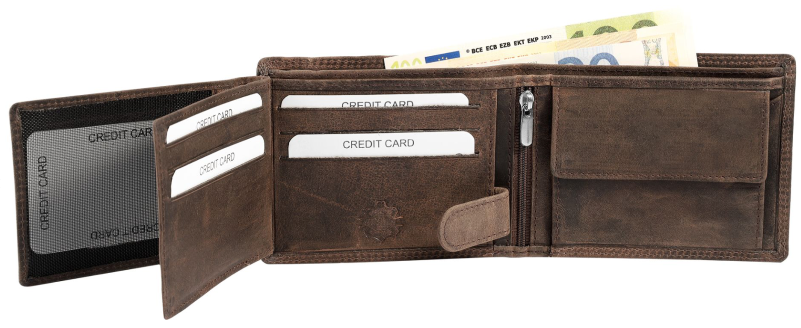 Akzent Leder Geldbörse RFID Schutz  Echtleder Portemonnaie Geldbeutel Traktor *2