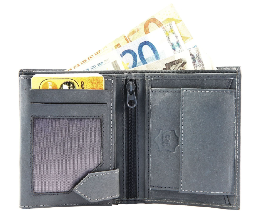 Excellanc Unisex Leder Portemonnaie Geldbeutel Portmonee Echtleder Grau Farben2