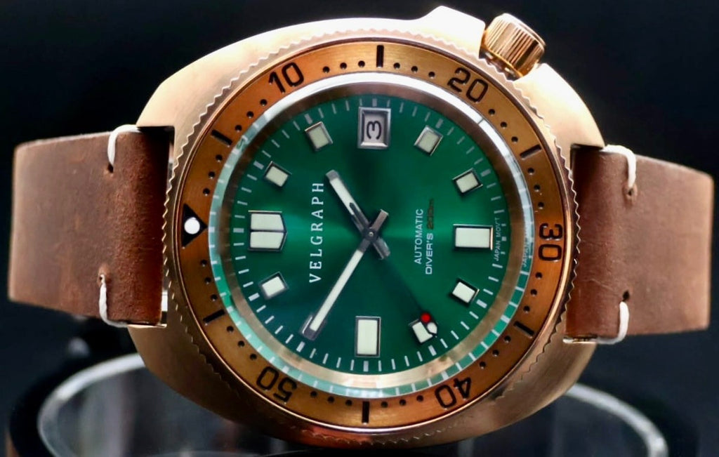 Luxus Velgraph 42mm Automatik Watch | Diver Style | Geschraubte Krone NH35 Werk3