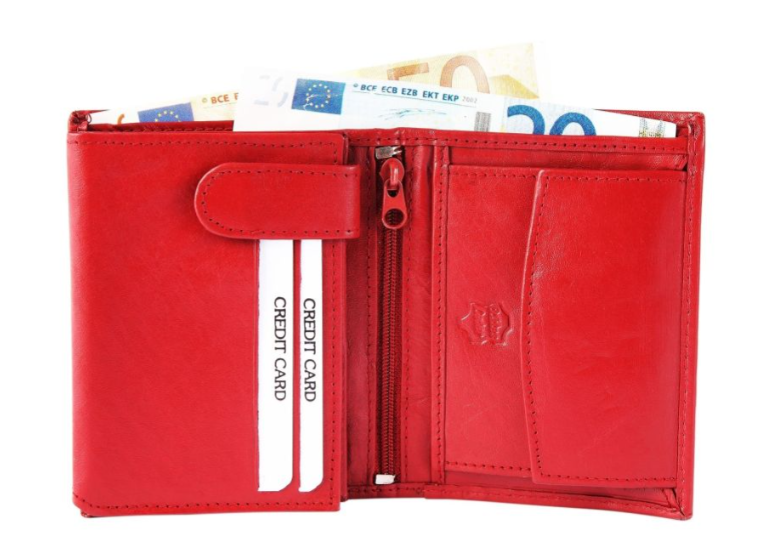 Excellanc Unisex Leder Portemonnaie Geldbeutel Portmonee Echtleder Rot Farben1