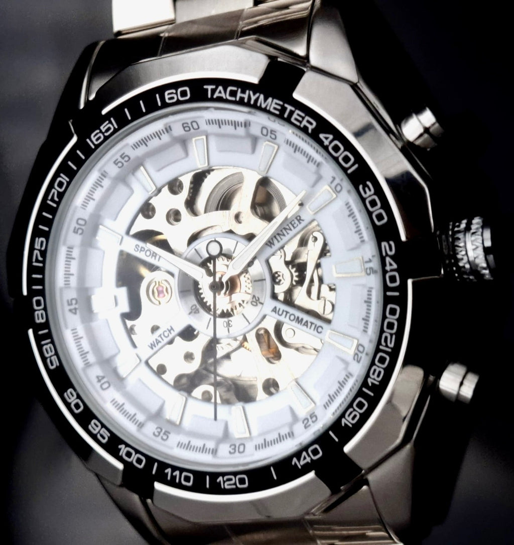 WINNER - HERREN - AUTOMATIK - WATCH - SPORT - EDELSTAHL - SILBER - 48MM0