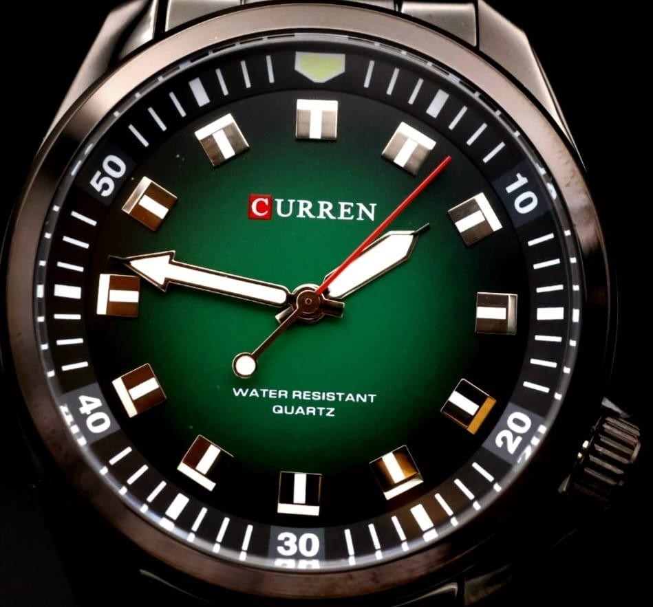 Schicke Herren Männer Uhr Armbanduhr Herrenuhr Grün Schwarz Farben Keramik-Look2