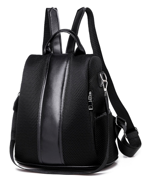 Rucksack Damen Frauen Reise Büro Cityrucksack Tasche Schwarz Reisverschluss Neu0
