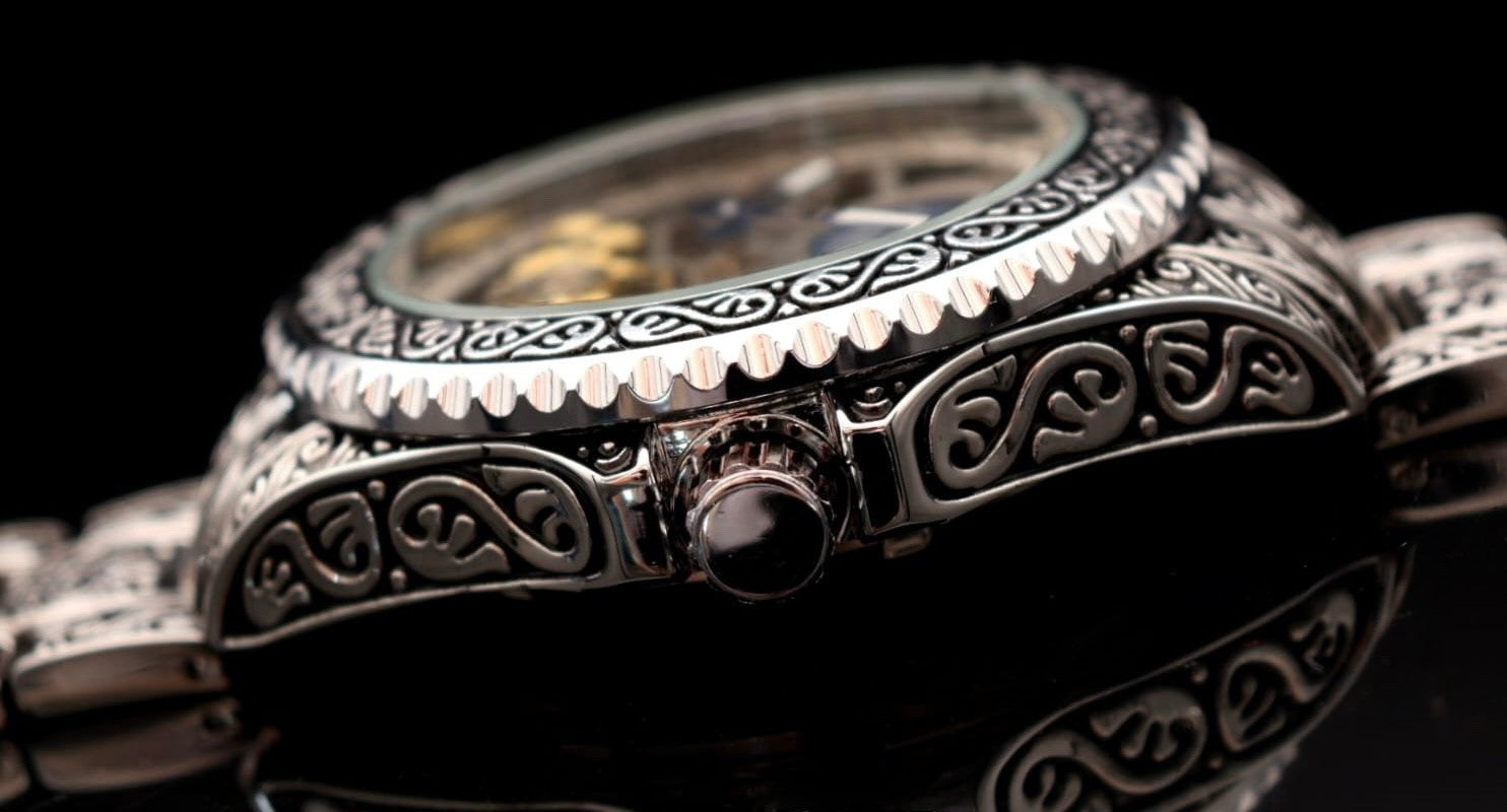 Winner Herren Automatikuhr Edelstahl Skelett Uhr Silber Vintage Luxus Design #2