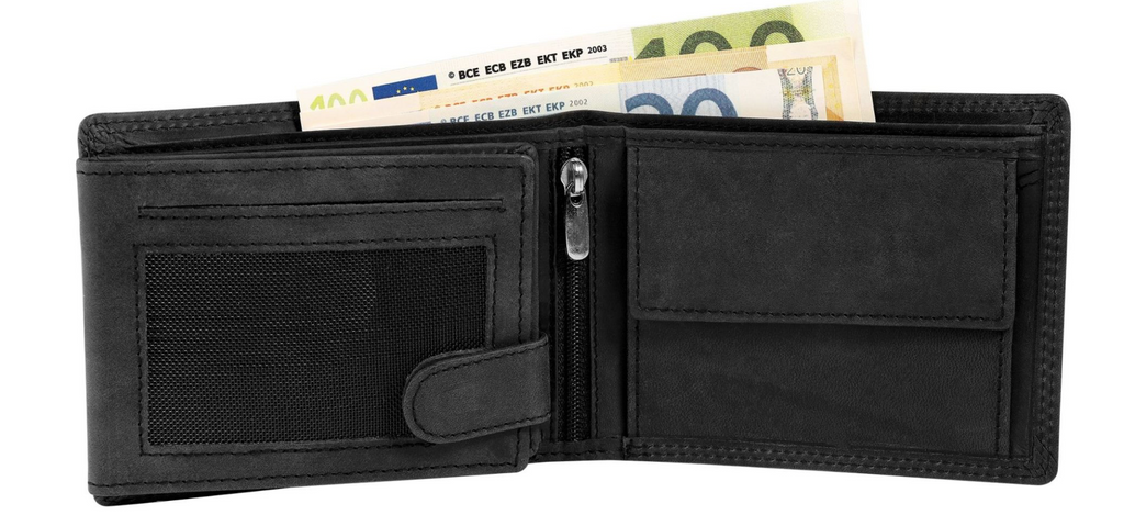 Akzent Leder Geldbörse RFID Echtleder Portemonnaie Geldbeutel Querformat Traktor1