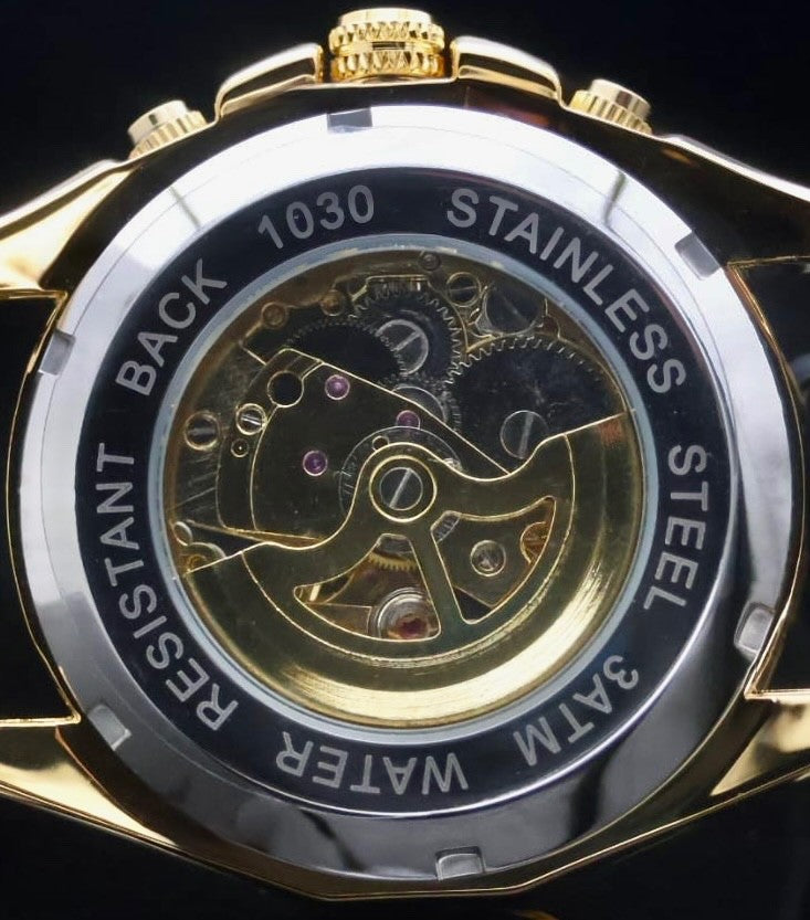 FORSINING - HERRENUHR - AUTOMATIK - UHR - LEDER - 46MM - MECHANISCH - GLASBODEN2