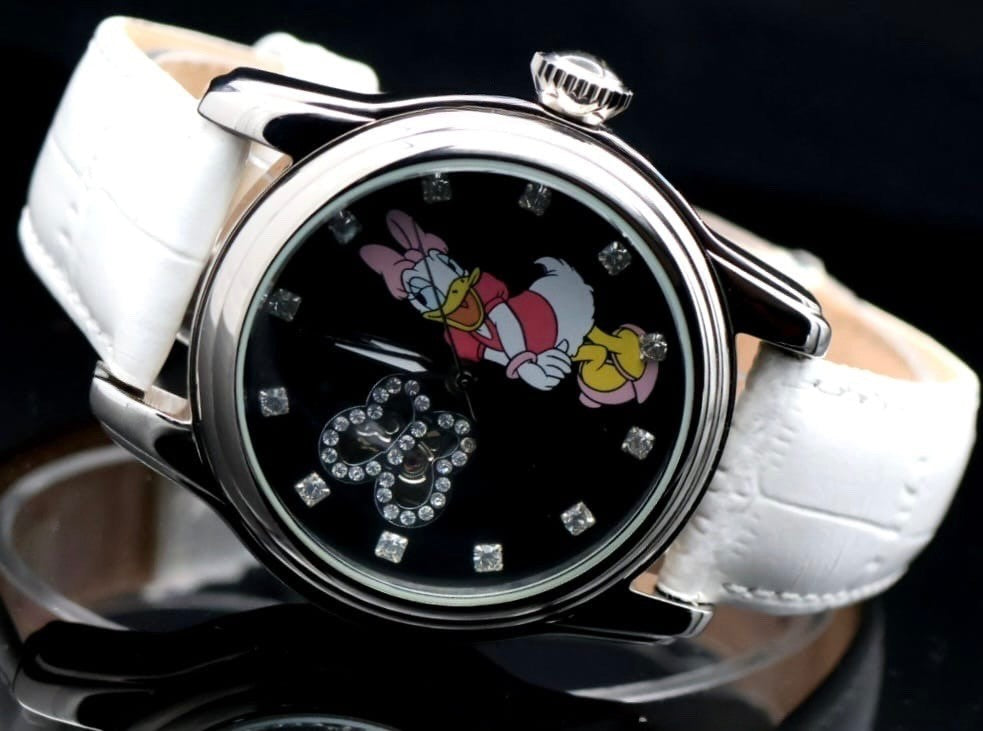 Disney Automatik Uhr Leder Limitierte Edition Daisy Sammlerstück Retro VINTAGE1