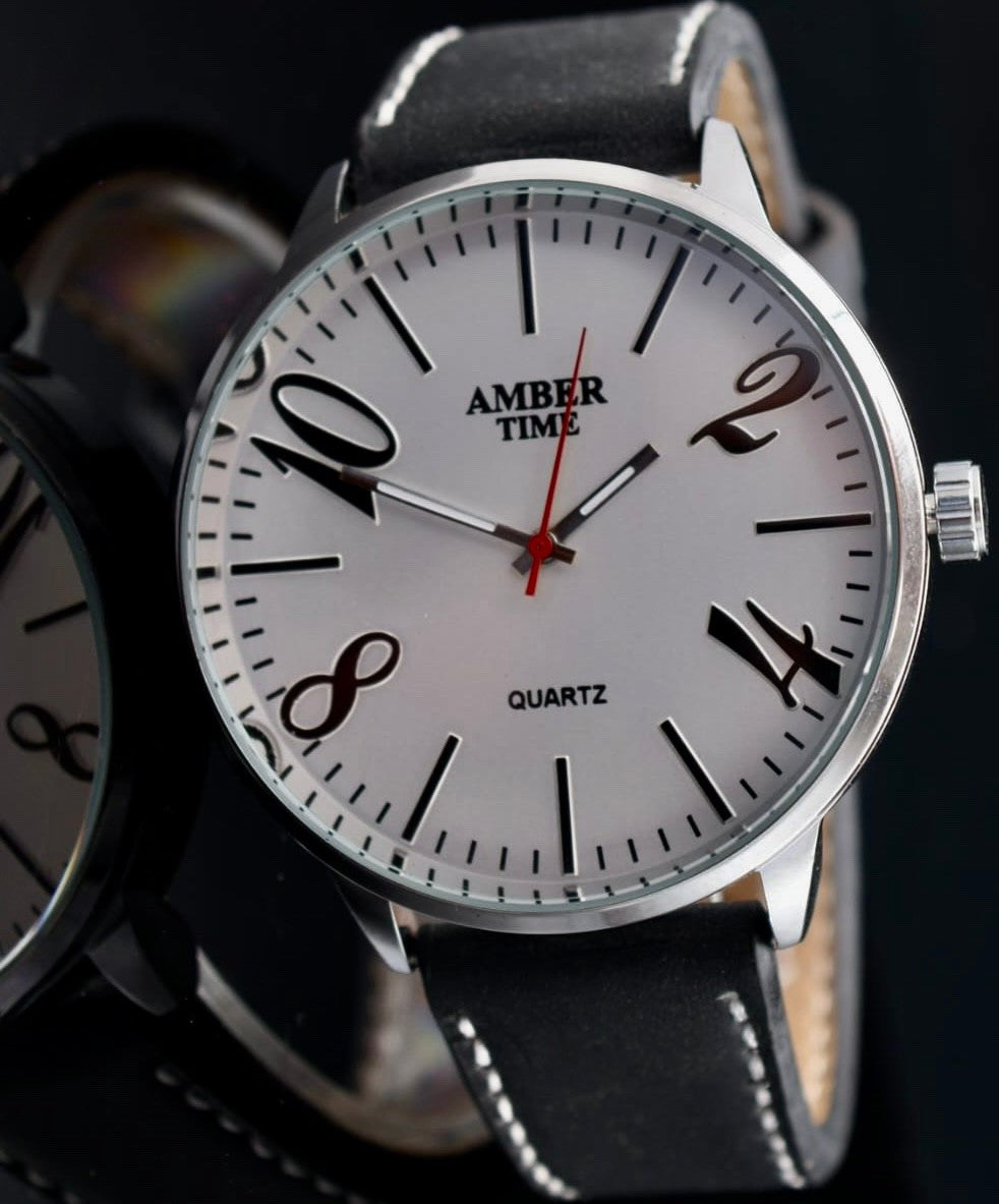 AMBER TIME - HERREN - QUARZ - UHR - DAILY WATCH - KLASSISCH - 46MM - NEU0