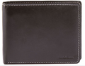 Akzent Leder Dunkelbraun Portemonnaie Geldbeutel Portmonee Echtleder Unisex Neu0