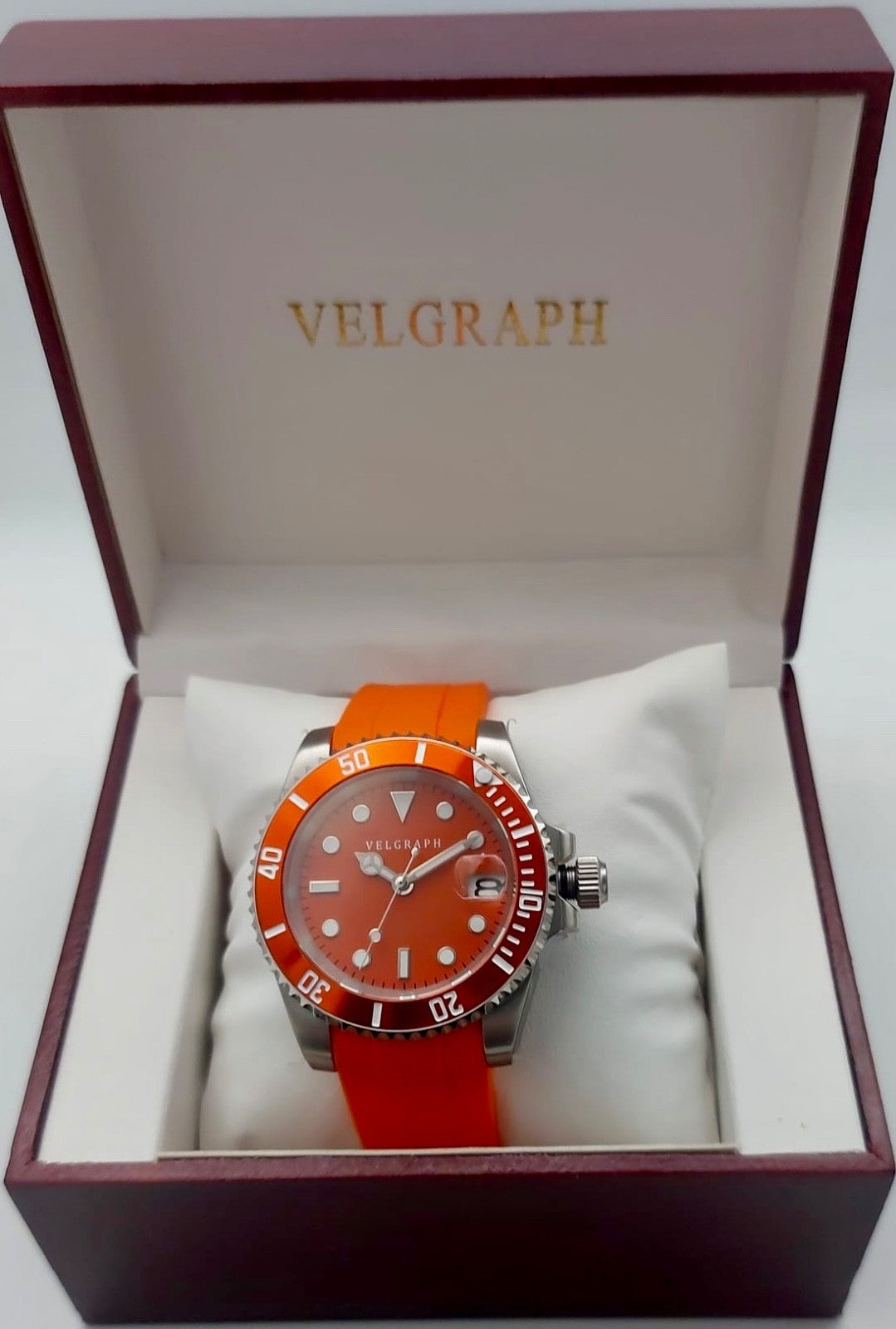 Velgraph 42 mm Automatic Watch | Diver Style | Screw Crown Drehbare Lünette NH352
