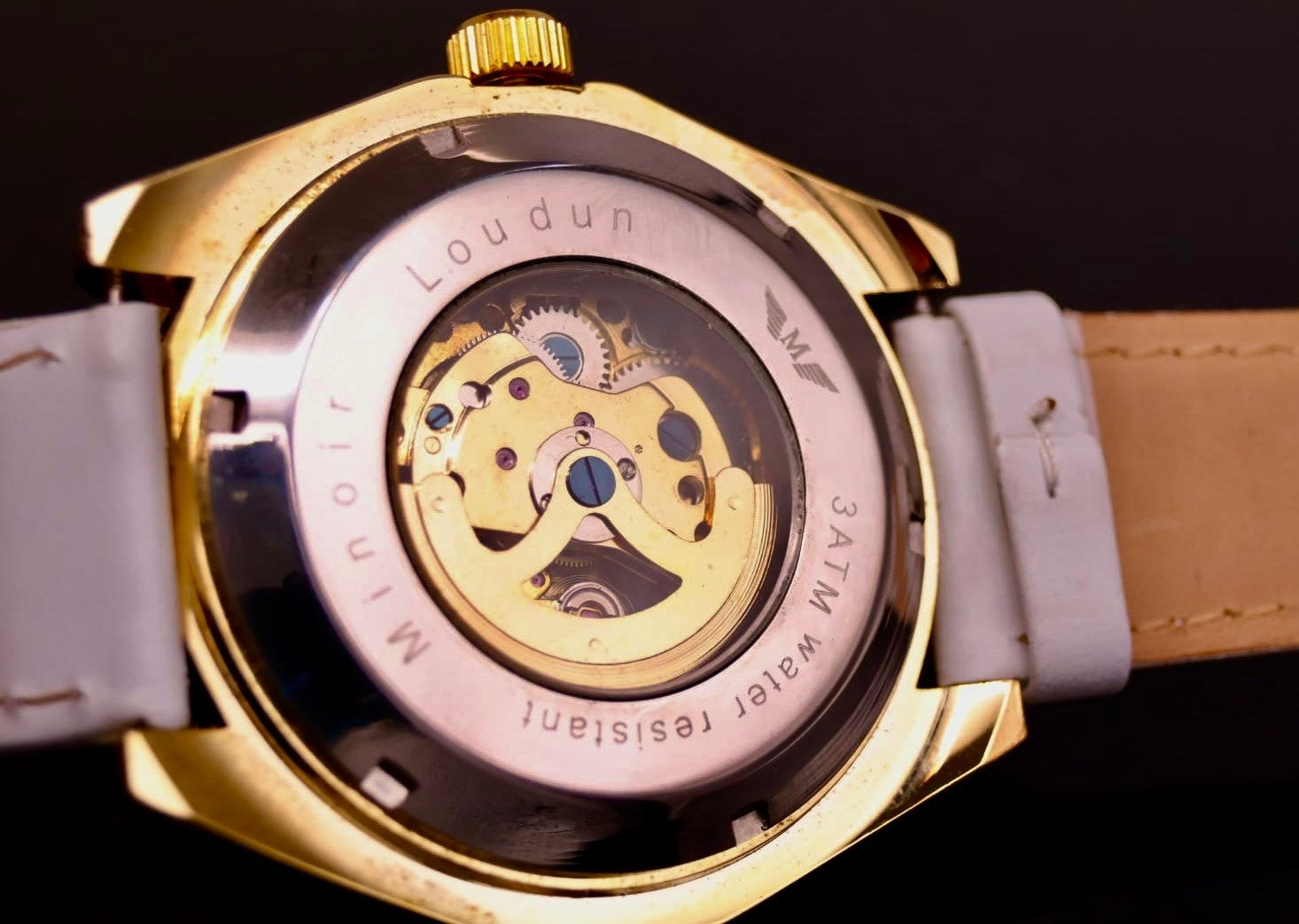 XXL Minoir Automatik Armbanduhr Herrenuhr mit offener Unruh und Glasboden TOP*3