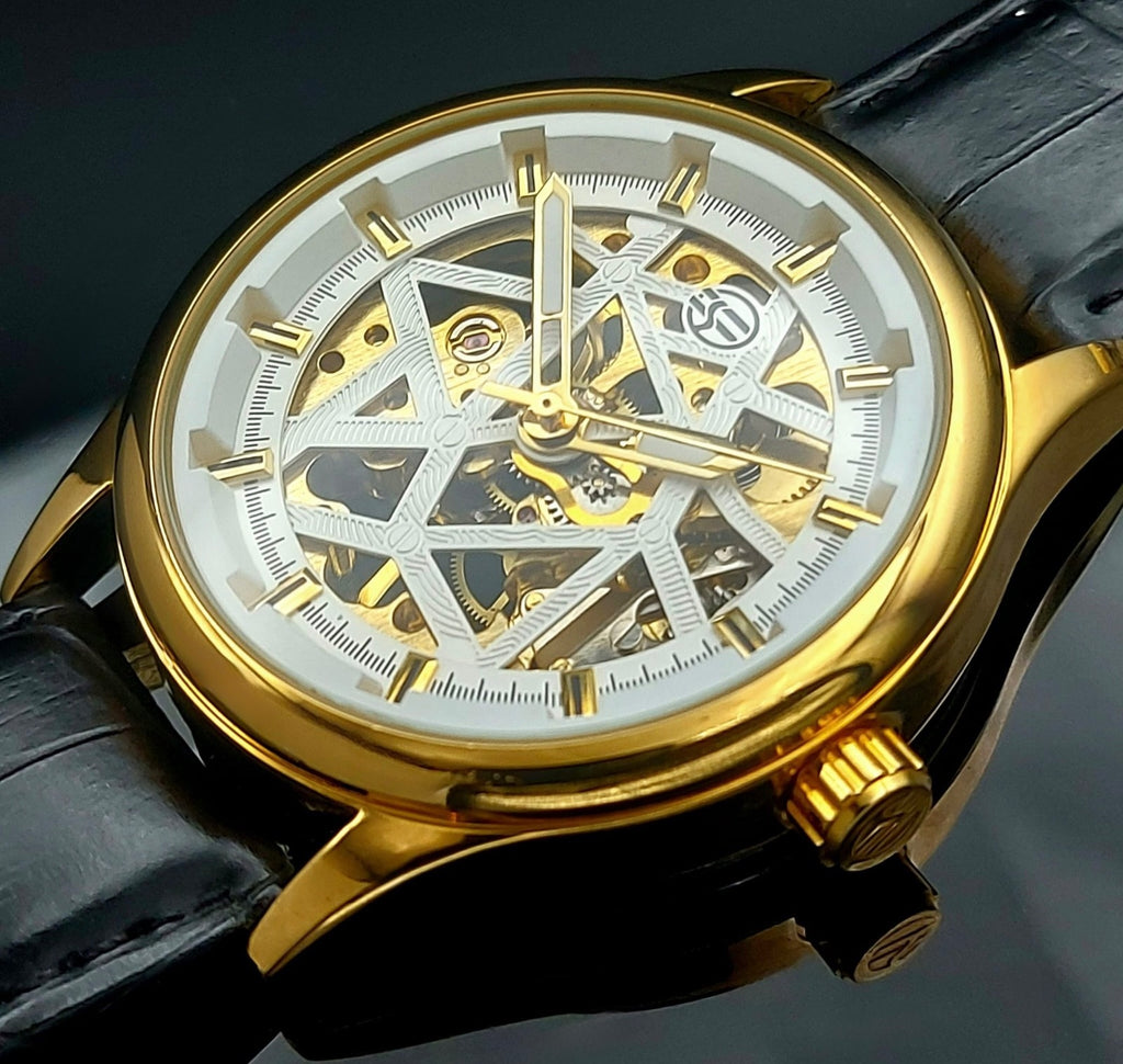 FORSINING - HERREN - UHR - MECHANISCH - HANDAUFZUG - SKELETTUHR - LEDER - 44MM0