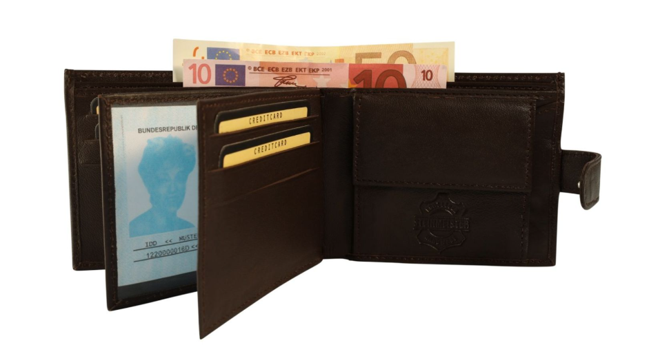 Steinmeister Schaf Leder Portmonee Geldbörse Echtleder Unisex Braun Modisch2