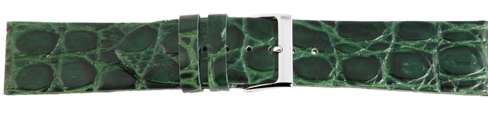 Steinmeister Uhrenarmband Echtleder Armband in dunkelgrün Krokooptik 26 mm1