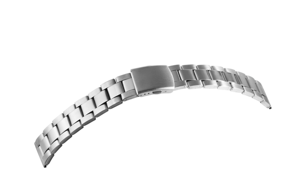 Steinmeister Uhrenarmband Edelstahl Armband  mit Silberfarbener Schließe 18 mm "0