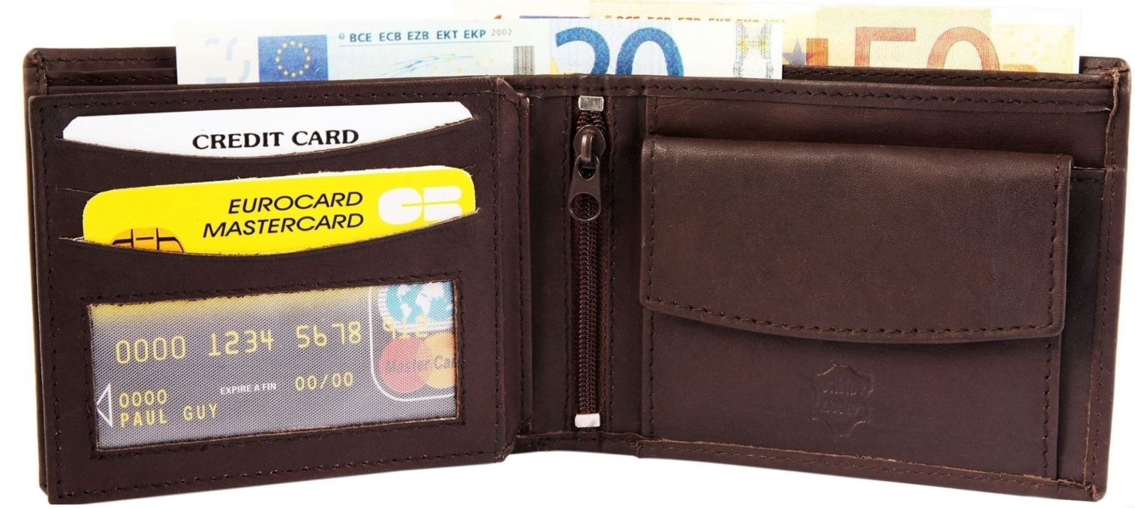 Excellanc Rinds Leder Geldbörse Echtleder Portemonnaie Geldbeutel Portmonee *1