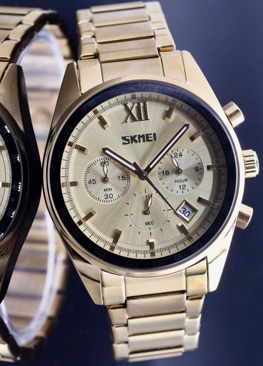 SKM - HERREN - UHR - CHRONOGRAPH - DATUMSANZEIGE - STOPPUHR - EDELSTAHL - 42MM1